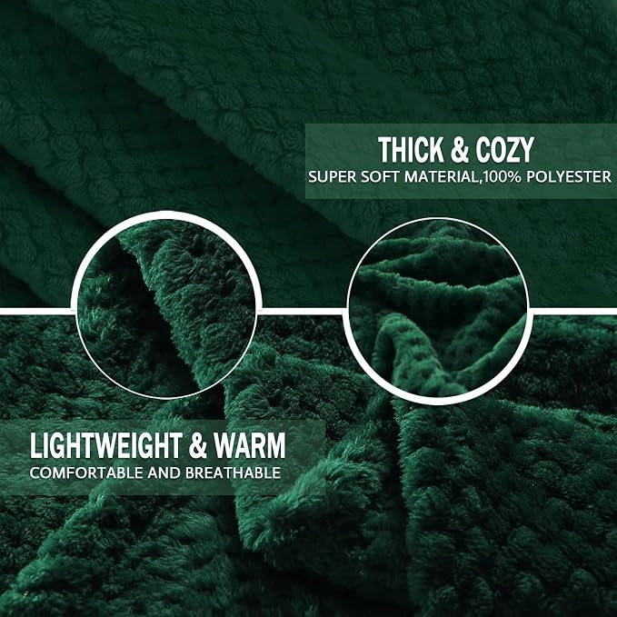 Exclusivo Mezcla Soft Waffle Fleece Bed Blanket Queen Size, Cozy Flannel - Image 7