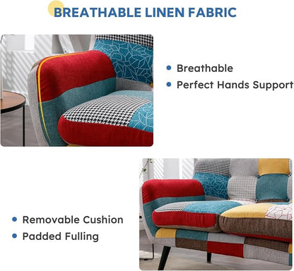 Bonzy Home Modern Colorful 3 Piece Coroful Fabric Sofa Set, Included 2 Accent - Image 6