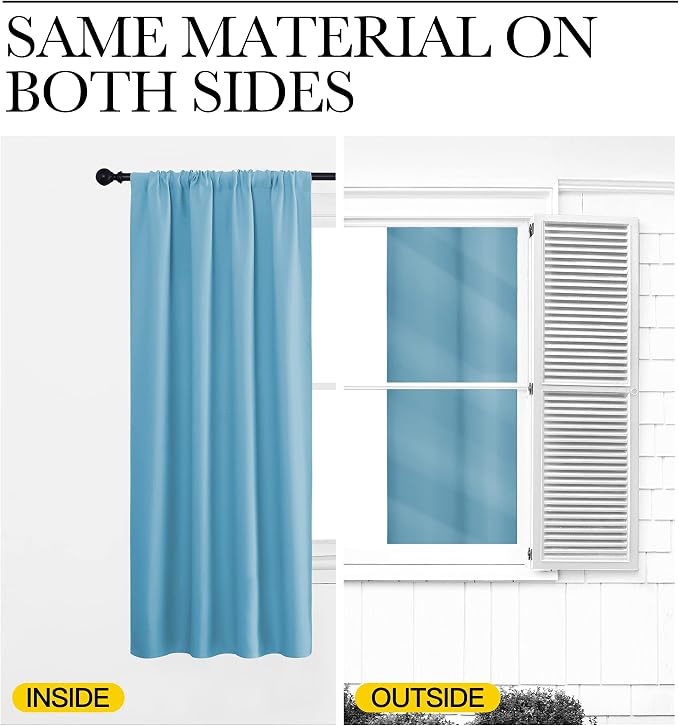 NICETOWN RV Blackout Curtains for Camper Windows, Teal Blue, Kitchen Short - Image 5