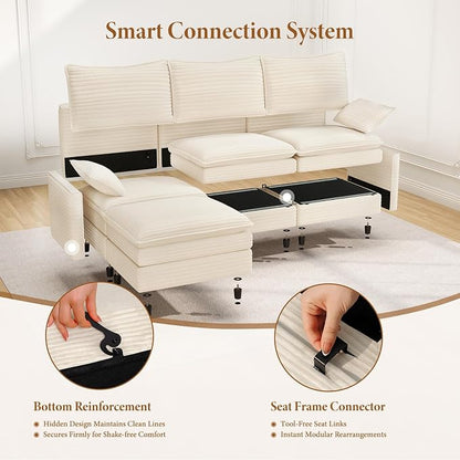 Vesgantti Large Modular Sectional Sofa, Big Comfy Cloud Couch - Image 5