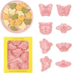 Butterfly Cookie Cutters 8 Pcs Plastic Biscuit Cutter Set 3D Pressable Cake Baking Fondant Embosser Stamps for Party Decoration Pastry Tools (F8)