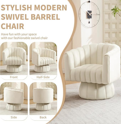 Swivel Accent Barrel Chair Set of 2- Cute Comfy Small Round 360° Arm Chair - Image 6