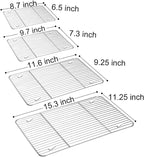 TeamFar Baking Cooling Rack Set of 4, Stainless Steel Rack for Cooking Roasting Grilling, Healthy & Mirror Finish, Oven Use & Dishwasher Safe