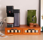 Wooden K-Cup Organizer - Coffee Pod Storage Box, 15.6 * 11.7 * 3.1 in, Compatible for Keuring Pod Holder, 30-50 Pod Capacity, No Assembly Required, Tea Bag Organizer Counter, Coffee Stand with Drawer