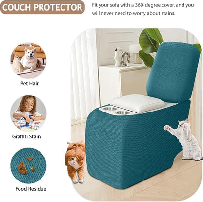 ALIECOM Recliner Sectional Couch Covers L Shape Stretch Corner Reclining - Image 5