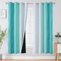 Teal and Grayish White Ombre Blackout Curtains by ESTELARTEXTILER