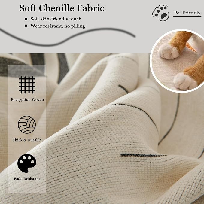 DREAMINGO Couch Cover Reversible Chenille Loveseat Sofa Covers - Image 3