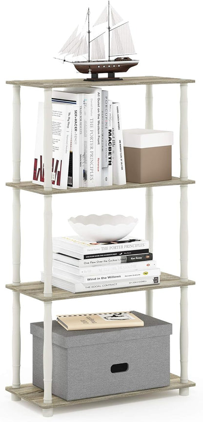 Furinno Turn-N-Tube 4-Tier Multipurpose Shelf Display Rack, Classic Tubes by Furinno-FitsYourSpaceFitsYourBudget
