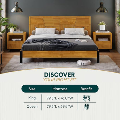 Bme Trapeze King Bed Frame – Modern Solid Wood Bed - Image 7