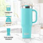 Beast 50 oz Tumbler Stainless Steel Vacuum Insulated Coffee Ice Cup Double Wall Travel Flask (Aqua Blue)