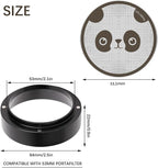 54mm Espresso Accessories Kit, Dosing Funnel and Puck Screen Set, Magnetic Coffee Funnel, 53.5mm Reusable Espresso Puck Screen, Espresso Tools(Panda)