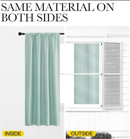 NICETOWN Blackout Curtains for Living Curtains, Aqua Blue, 2 Panels, 42 by 84 - Image 6