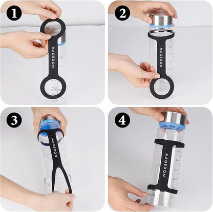 (2 pack) Water Bottle Carrier Grip,Water Handle Grip,Cup Strap, soft band holder strap makes any bottle handheld. For Running Bike, gym or jogging