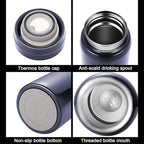Mini Thermos Cute Water Bottle - 7 oz Tiny Insulated Vacuum 18/10 Stainless Steel Small Flask - Leak Proof & Spill Proof & Keeps Cold and Hot for Drink, Coffee, Tea - Blue