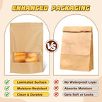 50 Pack Zip Lock Bags, Reusable Snack Bags with Window, Cookie Bags for Pastry, Herbs, Jerky, Spices, Soap, Pet, Gifts, Resealable Baggies for Small Business, Farm Stand Supplies