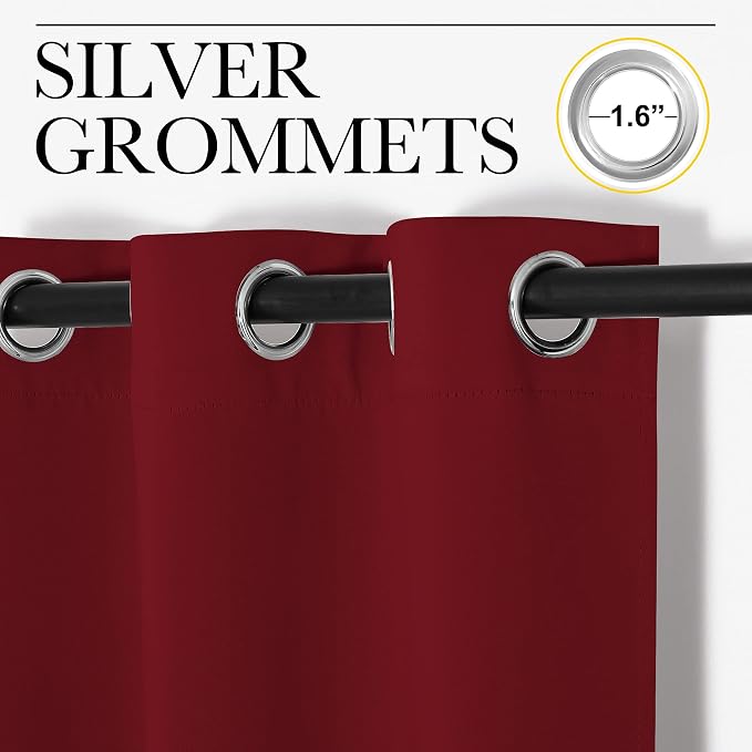 NICETOWN Burgundy Red Blackout Drapes - Image 2