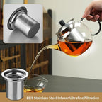 28OZ Glass Teapot with Infuser Stovetop Safe, 800ml Borosilicate Glass Kettle Tea Pot with Infusers tea infuser pot for loose leaf tea, tea Maker brewer, Dishwasher Safe, tetera para te (Clear)