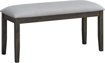 Acme Marit Transitional Wood and Fabric Dining Bench in Gray by AcmeFurniture