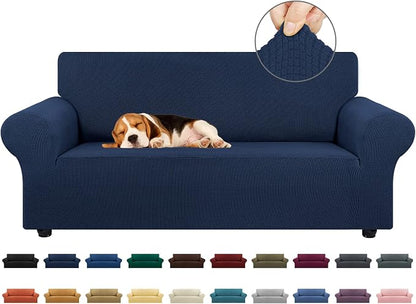 Stretch Loveseat Couch Cover, 2 Cushion Couch Slipcover, Elastic Bottom by KEKUOU