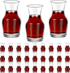 30 Pack Single Serving Wine Carafe Glass Small Mini Carafe Individual Wine Refill Decanter for Dinner Parties Tastings Bars Restaurants (6.5 oz)