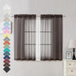 Chocolate Brown Sheer Curtains 45 Inches Long 2 Panels, Light Filtering Sheer by OVZME