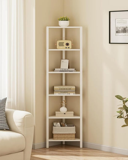 TUTOTAK 6-Tier Corner Bookshelf, Corner Shelf - Image 5