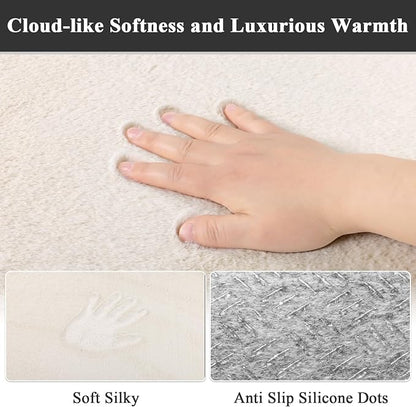 SHACOS 5x7 Ultra Soft Faux Rabbit Fur Area Rug, Non Slip Machine Washable - Image 8