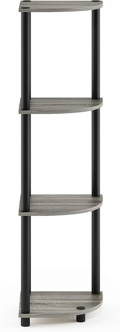 Furinno TURN-N-TUBE Corner Shelf, 4-Tier Corner Bookshelf, Display Storage - Image 7