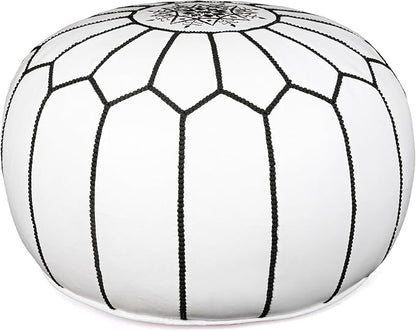 Marrakesh Gallery Genuine Leather Round Pouf Unstuffed by MarrakeshGallery