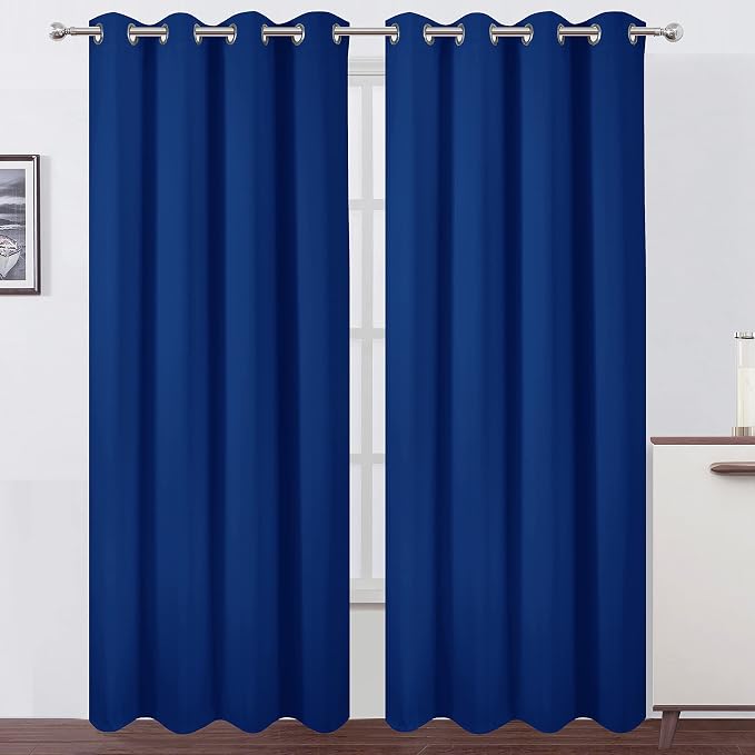 Blackout Curtains 66 x 84 inch/Royal Blue Curtains Set of 2 Panels/Thermal by Lemomo