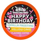 Java Factory Flavored Coffee Pods, Happy Birthday Cake Icing, Compatible with K Cup Brewers, 40 Count