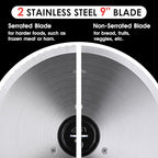 Meat Slicer 200W Techwood Electric Food Slicer 9-inch Double Blade Silver