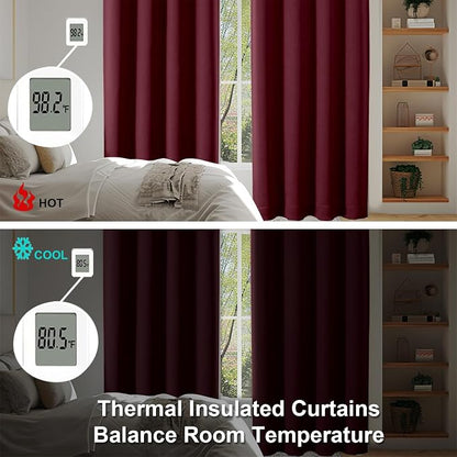 Simplebrand Ava Burgundy Blackout Curtains - Image 6