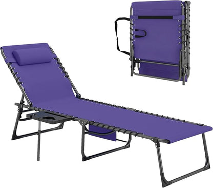 Outsunny Folding Chaise Lounge Chair Outdoor Tanning Chair by Outsunny