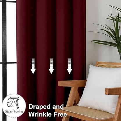 Simplebrand Ava Burgundy Blackout Curtains - Image 7
