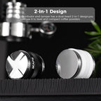 IKAPE Coffee Products, 53mm Coffee Distributor & Hand Tamper, Adjustable Depth Espresso Distributor Fits All 53mm Espresso Portafilter, Compatible with 54MM Breville Bottomless Portafilter (Black)
