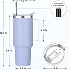 HASLE OUTFITTERS 40 oz Stainless Steel Tumbler with Handle, Vacuum Insulated Tumblers Bulk, Reusable Double Wall Travel Coffee Mug, Durable Powder Coated Water Bottle(Blue, 1)