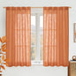 Burnt Orange Linen Curtains 45 Inch Length 2 Panels, 34 x 45 Inch | Light by LAMIT