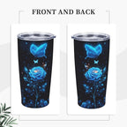 Rose Tumbler with Lid and Straw 20oz Coffee Tumblers Leakproof Stainless Steel Travel Mug Vacuum Insulated Cup for Iced and Hot
