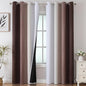 Brown and Greyish White Blackout Curtains 52x102 2 Panels | Ombre Curtains by ESTELARTEXTILER