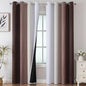 Brown and Greyish White Blackout Curtains 52Wx84L 2 Panels | Ombre Curtains by ESTELARTEXTILER