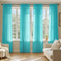 MIULEE Turquoise Sheer Curtains 108 Inches Long 4 Panels 42 x 108 Inches | by MIULEE