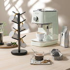 BAMBANG Coffee Mug Tree, 360° Rotating Bamboo Cup Holder Tree for Counter Top, Mug Rack with 8 Hooks, Mug Stand for Coffee Bar, Home, Black