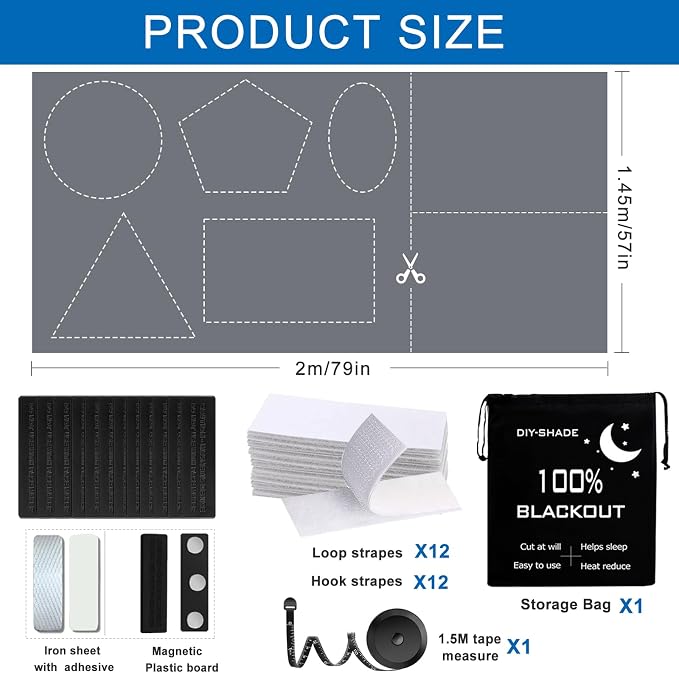 100% Blackout Window Cover Magnetic Blackout Curtains, Portable Black Out - Image 8