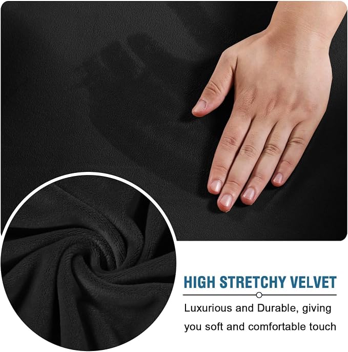 H.VERSAILTEX High Stretch Sofa Slipcover 4 Piece Cover Velvet Furniture - Image 5