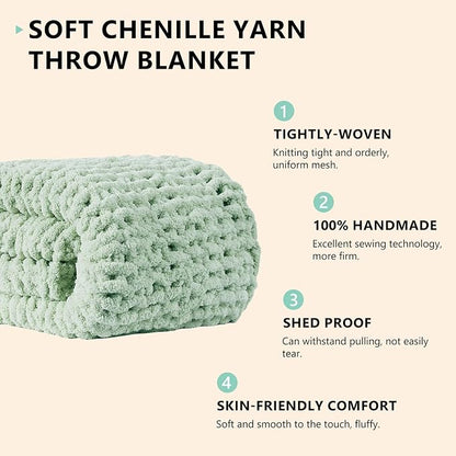 L'AGRATY Chunky Knit Throw Blanket - Image 2