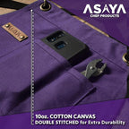 Asaya Chef and BBQ Apron with Bottle Opener and Hand Towel - 10oz Cotton Canvas, Stainless Steel Hardware - Cross Back Straps