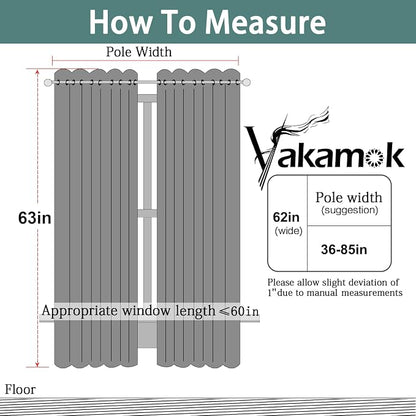 Yakamok Room Darkening Curtains 62x63 inch Length Stone Blue-Living Room | 2 - Image 7