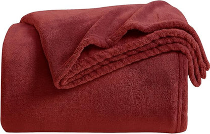 KMUSET Fleece Blanket Burgundy Lightweight Super Soft Cozy Fuzzy Bed Blankets by COZYBLANKETHappyHomeLife