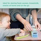 Olababy Clear Sense Silicone Storage Containers 4pk for Baby Food, Snacks, Formula, Puree, Sauce & More | Micro Plastic & BPA-Free | Daycare Essentials for Toddlers and Kids (Mint, 2 oz / 60 ml)